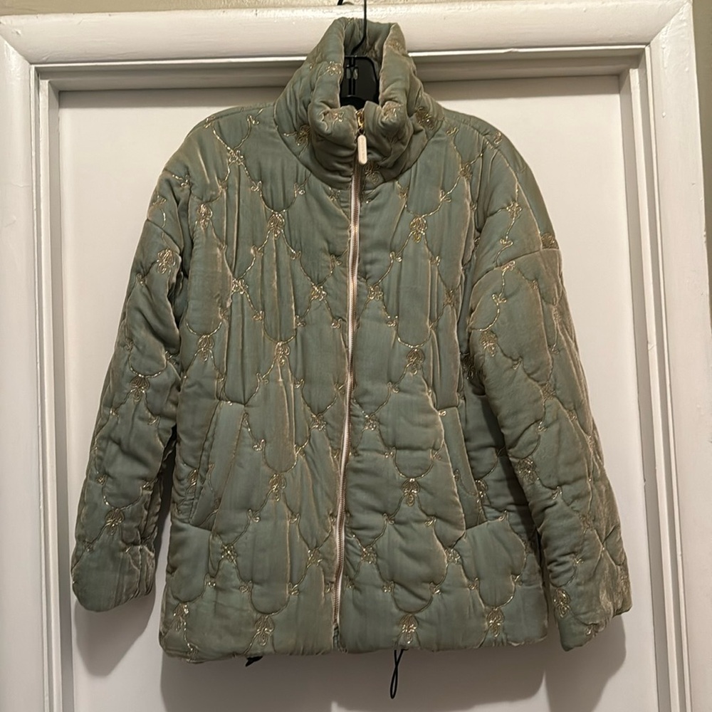 Johnny Was Women's Silk Blend Velvet Puffer Jacket